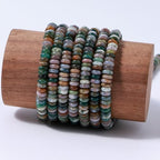 Natural Indian Agate Disk Stone Spacer Beads 6x2mm 38cm/str Flat Rondelle Loose Semi Gemstone Caps for Making Bracelets Necklace - color: Indian Agate