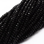 115pcs 4x2mm Rondelle Faceted Natural Jade Beads, Dyed Stone Beads Abacus Disk Stone Spacer Charm Bead for DIY Bracelet Necklace Jewelry Making Keychain Phone Chain Ornament, Black - color: Black