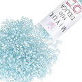 Miyuki Delica Seed Beads – Size 11/0 (1.6 mm), DB0628, Silver Lined Light Aqua Alabaster Dyed, 7.2 g, Approx. 1440 Beads, Made in Japan - color: DB0628 - Silver Lined Light Aqua Alabaster Dyed
