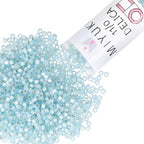 Miyuki Delica Seed Beads – Size 11/0 (1.6 mm), DB0628, Silver Lined Light Aqua Alabaster Dyed, 7.2 g, Approx. 1440 Beads, Made in Japan - color: DB0628 - Silver Lined Light Aqua Alabaster Dyed