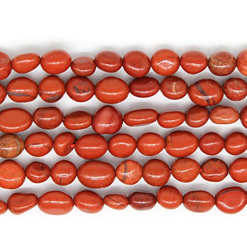 MJDCB Natural Irregular Shape Stone Beads 6-8mm Red Jasper Gemstone Energy Crystal for Jewelry Making Bracelet Necklace - color: Red Jade