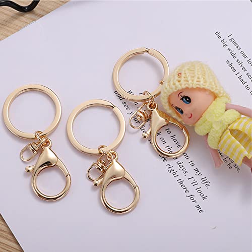 20Pcs Lobster Clasps Swivel Hooks, Lobster Clasp Trigger Clips with Flat Split Keychain Ring and 8 Shap Swivel Clips for DIY Craft Making (Antique Brass-2) - color: Antique Brass-2