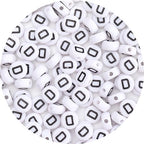 100Pcs Letter Beads - 4x7mm White Round Acrylic Alphabet Beads for Jewelry Making DIY Bracelets, Necklaces & Key Chains - color: D 100Pcs