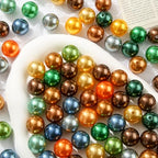 100pcs Color Pearl Beads Chunk Bubblegum Bead 20mm Acrylic Pen Ball Beads for Pen Bag Jewelry Making Necklace Bracelet(Brown&Gray) - color: brown&gray