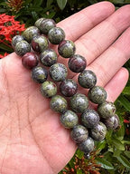 GAF TREASURES Grade A ++ Gemstone Round Bead Adjustable Bracelet 10mm, Genuine Crystal Bead Bracelet, Gift for Men & Women - color: Dragon Blood Jasper