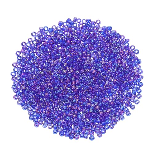 uxcell 2000 Pcs Glass Seed Beads Bulk, 1.5mm Mini Glass Bugle Beads for DIY Earrings, Necklaces, Bracelets, Jewelry Making, Dark Blue - color: Dark Blue, size: 1.5mm