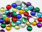 25mm Ruby Garnet A28 Flat Back Round Acrylic Rhinestones Plastic Circle Gems for Costume Making Cosplay Jewels Pro Grade Embelishments - 20 Pieces - color: Red Ruby A28