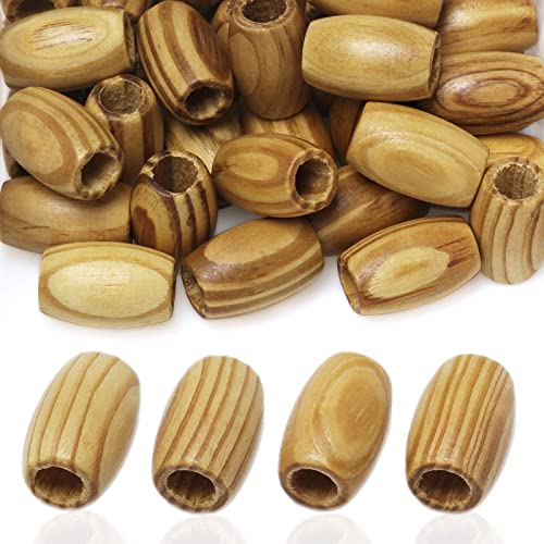 Striped Large Oval Wooden Beads - 20x30mm- 40 Beads- Hole 10mm- Quality Wooden Beads for Macrame Project/Garlands - color: 30x20mm, Striped#40pcs
