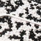 300pcs Black&White Cross Beads 12 * 16mm Cross Bead Crosses Spacer Bead Bulk for DIY Crafting Necklace Bracelet Jewelry Making Keychain (Black&White) - color: black&white