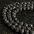 100pcs 6mm Black Lava Beads Natural Gemstone Beads Round Loose Beads for Crafting and Jewelry Making - color: Black Lava, size: 6mm
