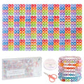 FZIIVQU 1400 Pcs Letter Beads Kit, 28 Styles White Acrylic Alphabet Beads Letter Beads for Jewelry Making wiht Number Beads Heart Beads Friendship Bracelet Kit - color: White Letter & Transparent Colour Base, size: 4*7mm