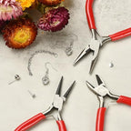 Pliers for Jewelry Making, Jewelry Pliers Set Includes Needle Nose Pliers, Round Nose Plier and Wire Cutters, Jewelry Making Tools for Jewelry Repair, Wire Wrapping, Beading and Crafts - color: Red
