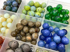 300pcs 8 mm Natural Boulder Beads & amp; Synthetic Agate Energy Stone, Loose Stone gem Fitting Hole Size 1 mm, DIY Smooth Beads Necklace Bracelet, Jewelry Making - color: 8mmNatural stone synthetic agate-A