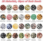 1120pcs Natural Stone Beads Polished Beading 6mm Loose Beads Gemstone Crystal Energy Stone Healing Power for DIY Jewelry Making (6mm 28 Materials A) - color: 28 Materials A, size: 6mm