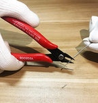 Micro Wire Cutters 10 Pack, YEGEOOE 170 Precision Diagonal Cutting Pliers, 5Inch Mini Wire Flush cutters, Nippers, Shear Cutters, Wire Snips, Small Side Cutters for Electronics Crafts Jewelry, Red - style: 10pack flush wire cutters red