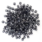 300 Pieces 10x10mm Big Large Cube Acrylic Alphabet Letter Beads A-Z Mixed Plastic Shape Loose Beads for DIY Jewelry Making Bracelets Necklaces Key Chains (Black) - color: Black