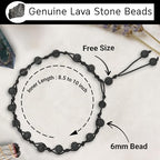 Amazing Gemstone Crystal Anklet Ankle Bracelets for Women - Waterproof Beaded Healing Crystal Anklets, Plus Size Chakra Gemstone Bead Anklet - color: Lava Stone, style: Hand Knotted