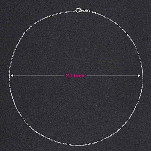 selizo 30 Pack Jewelry Making Chains Necklace Chain Bulk Silver Plated Necklace Chains for Necklace Jewelry Making, 1.2 mm (24 Inches) - size: 24 Inches