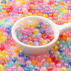 8mm Acrylic Beads 600pcs AB Color Transparent Bead Spacer Bubble Beads Plastic Crafts Bead for DIY Necklaces Bracelets Earrings Jewelry Making (Pink&Blue&Purple) - color: pink&blue&purple