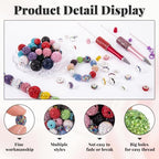 HUISUYTON 182 Pcs Beads for Pens, Beadable Pen Beads, 12/16/20mm Rhinestone Bead with Spacer Bead for Bracelet Necklace Earring Jewelry Pen Making - color: 182 PCS Rhinestone Beads Set