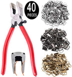 Qovydx 40PCS Key Fob Hardware Set, 39PCS 1 Inch Keychain Hardware with 1PCS Key Fob Pliers for Wristlet Keychain and Lanyard Making Supplies - color: Key Fob Hardware With Pliers