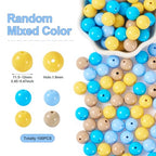 100 Pcs 11.5-12mm Bubblegum Beads Opaque Acrylic Chunky Loose Spacer Round Focal Beads for Jewelry Making Bracelet Necklace Keychain Craft Art Making,Hole:1.8mm,Deep Sky Blue - color: Deep Sky Blue