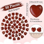 Gerrii 50 Pcs Heart Healing Stone Bulk Quartz Heart Inspirational Stones Gift for Women Love Pocket Polished Natural Energy Balancing Meditation 0.8 Inch(Red) - color: Red