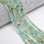 2 Strands (300PCs) Natural Amazonite Rondelle Beads, 2 * 4mm Gemstone Loose Spacer Abacus Disk Beads for DIY Bracelet Necklace Earrings Jewelry Making, Craft Supplies Beading Kit - color: Amazonite, size: 2*4MM