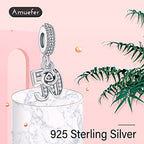S925 Bead Dangle Charms for Bracelets Necklaces, Compatible with Pandora - style: Number 50 Charm Dangle