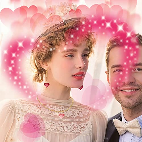 SANNIX 90Pcs Valentine's Day Heart Charms with 150Pcs Jump Rings, 3 Colors (Red, Pink, Rose Red), DIY Jewelry Making Crafts Supplies - color: 3 color