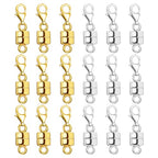 Magnetic Necklace Clasp with Lobster Clasp 18K Gold and Silver Magnetic Jewelry Clasps for Necklaces Extender Bracelet Clasps and Closures - color: 18Pcs | 9Gold & 9Silver