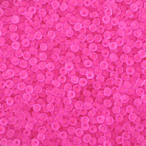 Dark Rose Pink Pony Beads, Small Crafts Beads Glass Seed Beads for Craft, 2mm Colorful Loose Seed Beads for Bracelet Key Chain DIY Projects, and Hair Decor, (2 Pack) - color: Dark Rose Pink