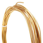 BENECREAT 14 Gauge 16.4 Feet Round Copper Wire Gold Brass Wire for Beading Craft and Jewelry Making - size: 14 Gauge