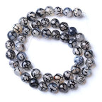 12MM 31PCS Natural Stone Black Dragon Vein Agate Beads for Jewelry Making DIY Bracelet - color: Black Dragon Vein Agate, size: 12mm