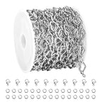 UMAOKANG 3 Meters Heart Chain for Jewelry Making Stainless Steel Chain Roll with Jewelry Supplies Findings Women Necklace Bracelet DIY - color: Heart Silver