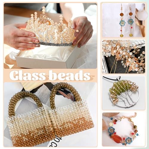 TOAOB 1000pcs Briolette Crystals Glass Beads 4mm 6mm 8mm Rondelle Faceted Spacer Beads Brown Loose Beads for Bracelets Necklace Earrings Jewelry Making - color: Brown