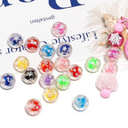 15Pcs Acrylic Beads Round 16mm UV Bead in Bead with Snowflake Print Fit for DIY Jewelry Bracelet Necklace Keychain Beadable Pens Mobile Phone Chain Making Cute (Snowflake-Mixed Color) - color: Snowflake-Mixed color