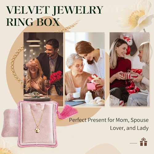 Necklace Boxes, Velvet Small Earring and Necklace Case for Women with Tassel, Empty Long Necklace Pendant Box for Her(Pink) - color: Pink