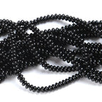 150PCS 2x4mm Natural Black Agate Stone Rondelle Beads Abacus Disk Stone Beads Round Loose Spacer Gemstone for DIY Bracelet Necklace Jewelry Making - color: Black agate Stone, size: 2x4mm Abacus Disk