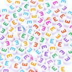 300Pcs Vowel Letter Beads E 4X7mm Single Round Alphabet Beads for Friendship Bracelets Making - color: Round - E