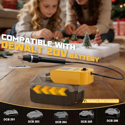 Ecarke 3-in-1 Foam Cutter Tool Compatible with DeWalt 20V (No Battery),18W Hot Wire Foam Cutter Kit with USB-A & USB-C Charging Port,750°F Styrofoam Cutter for Foam DIY Cutting & Crafting - Tool Only - color: Yellow