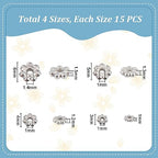 UNICRAFTALE 80 pcs 4 Sizes 3-6mm 304 Stainless Steel Flower Spacer Beads Mini Snowflake Daisy Beads Metal Small Loose Beads for DIY Bracelet Necklace Earring Jewelry Making - size: 3/4/5/6mm