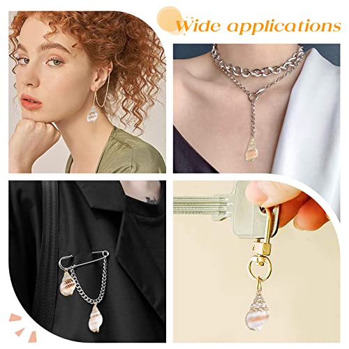 SUNNYCLUE 1 Box 16Pcs 4 Style Ocean Beach Spiral Seashells Craft Charms Connectors Pendant Conch Shells Charms with Plated Golden Loop Bail for Bracelet Necklace Making Craft Supplies - color: 1 Box 16pcs Conch Shell Charms