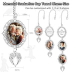 Custom Memorial Graduation Tassel Photo Charm with Angel Wings Personalized Memory Tassel for Grad Cap 2026 Memorial Gifts for Grad Graduation Hat Charm Decor