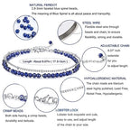 Peridot Stand Silver Gold Bracelets, Handmade Birthstone Stack Bracelet Crystal Gemstones Bead Chain Gift for Women, 8" - color: Silver-09-Blue Spinel
