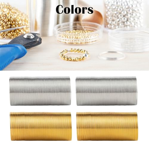 Memory Wire Ring,20mm Diameter Memory Steel Wire for Finger Rings Practical Jewelry Connecting Accessories Jewelry Findings Supplies, 4 Piece Set
