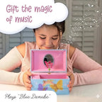 The Memory Building Co Butterfly Musical Jewelry Box Plays Classic Melody, Storage Organizer Music Box for Kids Ages 6-12, MDF Wood w/ 2 Fabric Lined Ring Bracelet Necklace Treasure Compartments - style: Butterfly