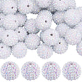 SUNNYCLUE 40Pcs Chunky Resin Rhinestone Beads 20mm White Rhinestone Round Disco Ball Bulk Chunky Bubblegum Spacer Beads for Jewelry Making Bracelet Necklace Pen Craft Supplies - color: 40pcs 20mm White Rhinestone Beads