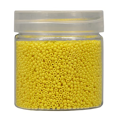 Bala&Fillic 2mm Round Size Almost Uniform Seed Beads 10000pcs/110 Grams in Box 12/0 Light Yellow Small Glass Seed Beads for Making Jewelry Earring Bracelets Necklace (Light Yellow) - color: Light Yellow