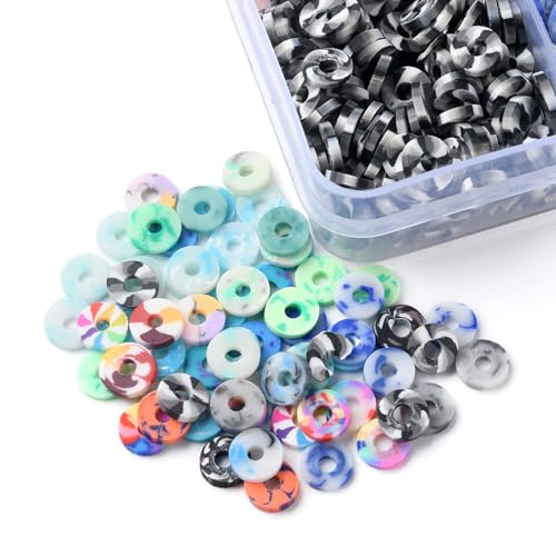 24 Colors 3960 Pcs Polymer Clay Beads Kit for Bracelets Making, Flat Round Spacer Heishi Beads for Craft and Jewelry Making - color: Pure Clay Beads Set-about 3960pcs